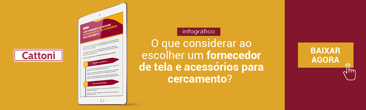 O que considerar ao escolher um fornecedor de tela e acessórios para cercamento? Clique e baixe o conteúdo!